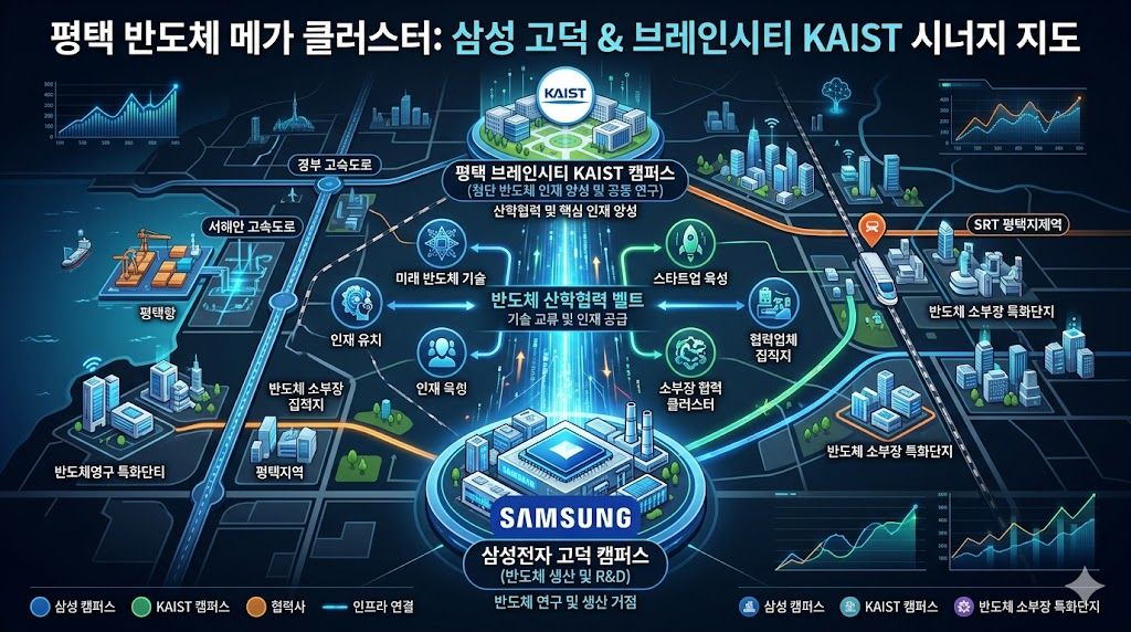 삼성 평택캠퍼스와 카이스트 평택캠퍼스 위치 지도
